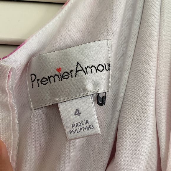 Floor length pink watercolor gown size 4 - Picture 2 of 6